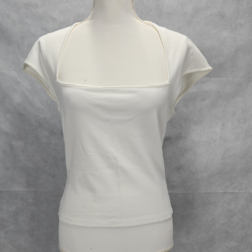 H&M White Cap Sleeve Blouse